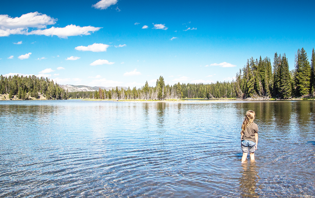 Little Kid in Lake in the USA